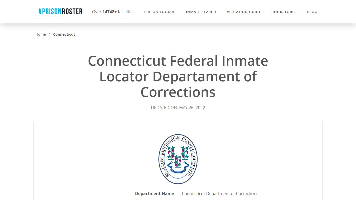 Connecticut Department of Corrections Inmate Search